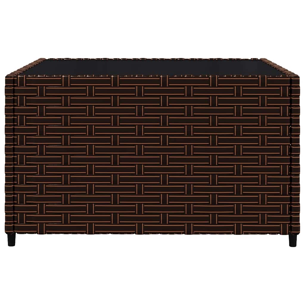 3-delige Loungeset met kussens poly rattan bruin