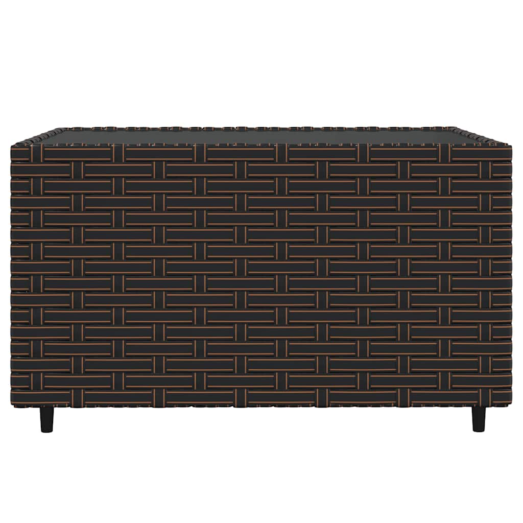 4-delige Loungeset met kussens poly rattan bruin