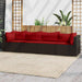 4-delige Loungeset met kussens poly rattan bruin