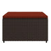 Voetensteun met kussen poly rattan bruin