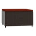 Voetensteunen 2 st met kussens poly rattan bruin