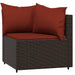 Tuinhoekbanken met kussens 2 st poly rattan bruin