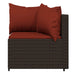 Tuinhoekbanken met kussens 2 st poly rattan bruin