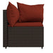 Tuinhoekbanken met kussens 2 st poly rattan bruin