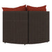 Tuinhoekbanken met kussens 2 st poly rattan bruin
