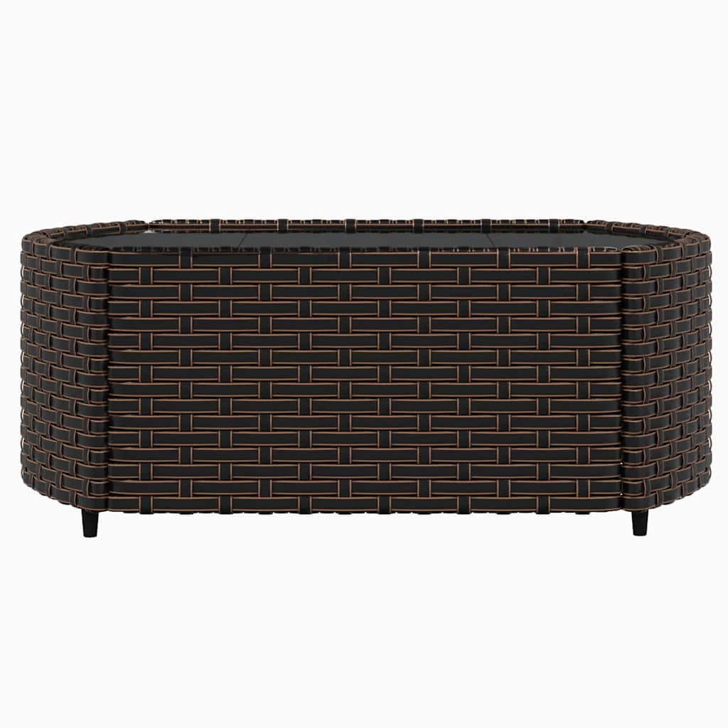 3-delige Loungeset met kussens poly rattan bruin