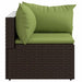 Tuinhoekbanken met kussens 2 st poly rattan bruin