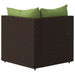 Tuinhoekbanken met kussens 2 st poly rattan bruin