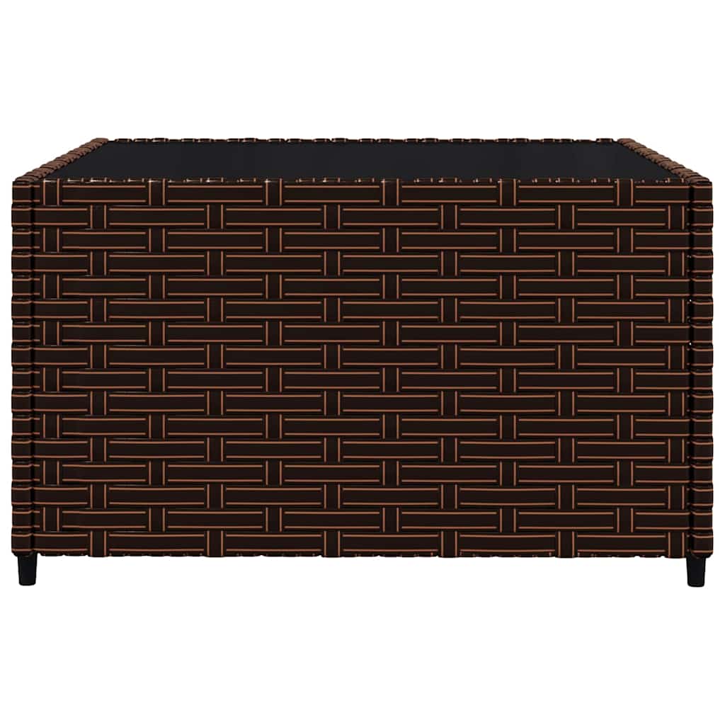 3-delige Loungeset met kussens poly rattan bruin
