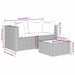 3-delige Loungeset met kussens poly rattan bruin