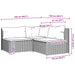 3-delige Loungeset met kussens poly rattan bruin