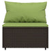 Tuinmiddenbanken met kussens 2 st poly rattan bruin