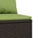 Tuinmiddenbanken met kussens 2 st poly rattan bruin