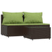 3-delige Loungeset met kussens poly rattan bruin
