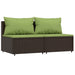 3-delige Loungeset met kussens poly rattan bruin