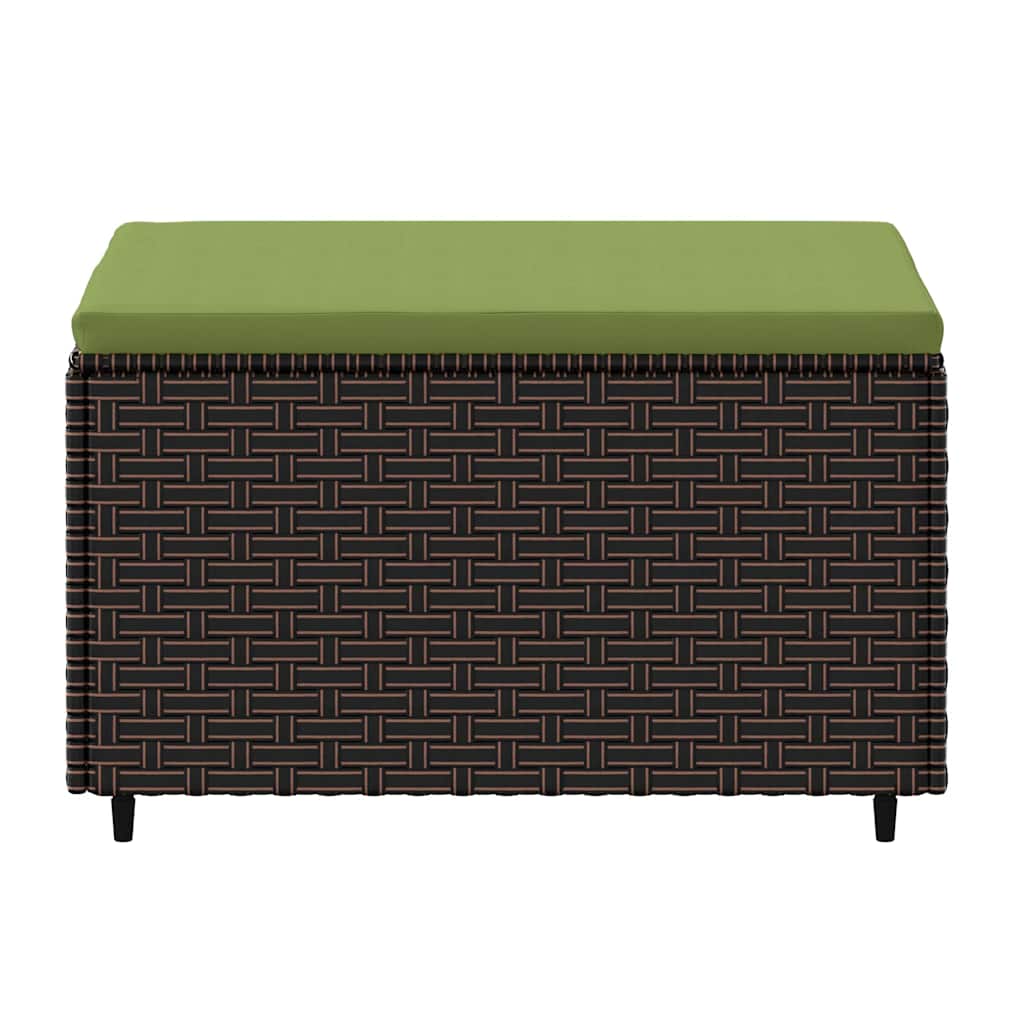 Voetensteun met kussen poly rattan bruin