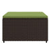 Voetensteunen 2 st met kussens poly rattan bruin