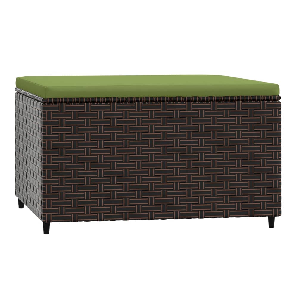 Voetensteunen 2 st met kussens poly rattan bruin