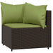 Tuinhoekbanken met kussens 2 st poly rattan bruin
