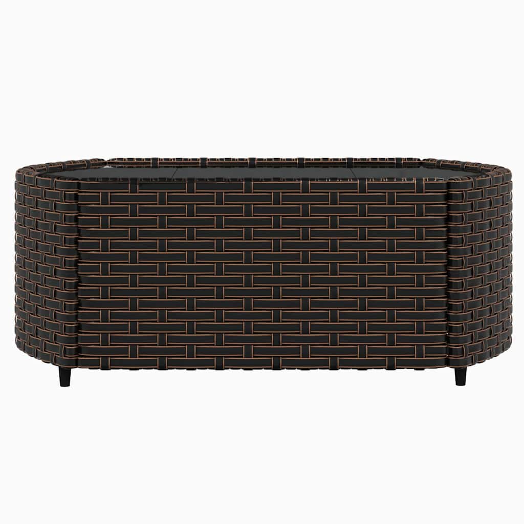 3-delige Loungeset met kussens poly rattan bruin