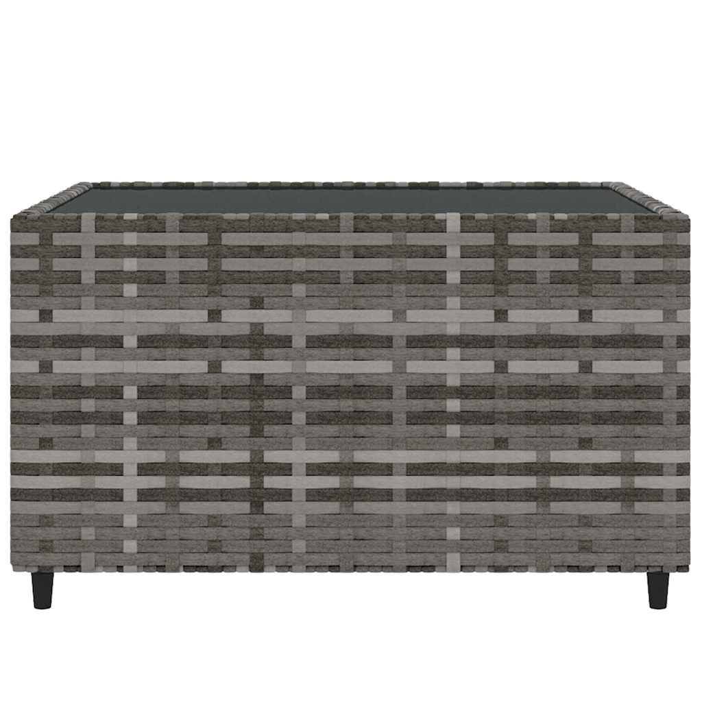4-delige Loungeset met kussens poly rattan grijs