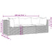 3-delige Loungeset met kussens poly rattan grijs