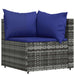 4-delige Loungeset met kussens poly rattan grijs