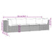 4-delige Loungeset met kussens poly rattan grijs