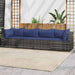 4-delige Loungeset met kussens poly rattan grijs