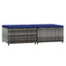 Voetensteunen 2 st met kussens poly rattan grijs