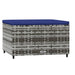 Voetensteunen 2 st met kussens poly rattan grijs