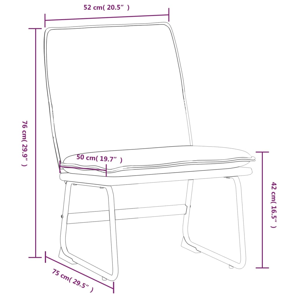 Loungestoel 52x75x76 cm stof lichtgrijs