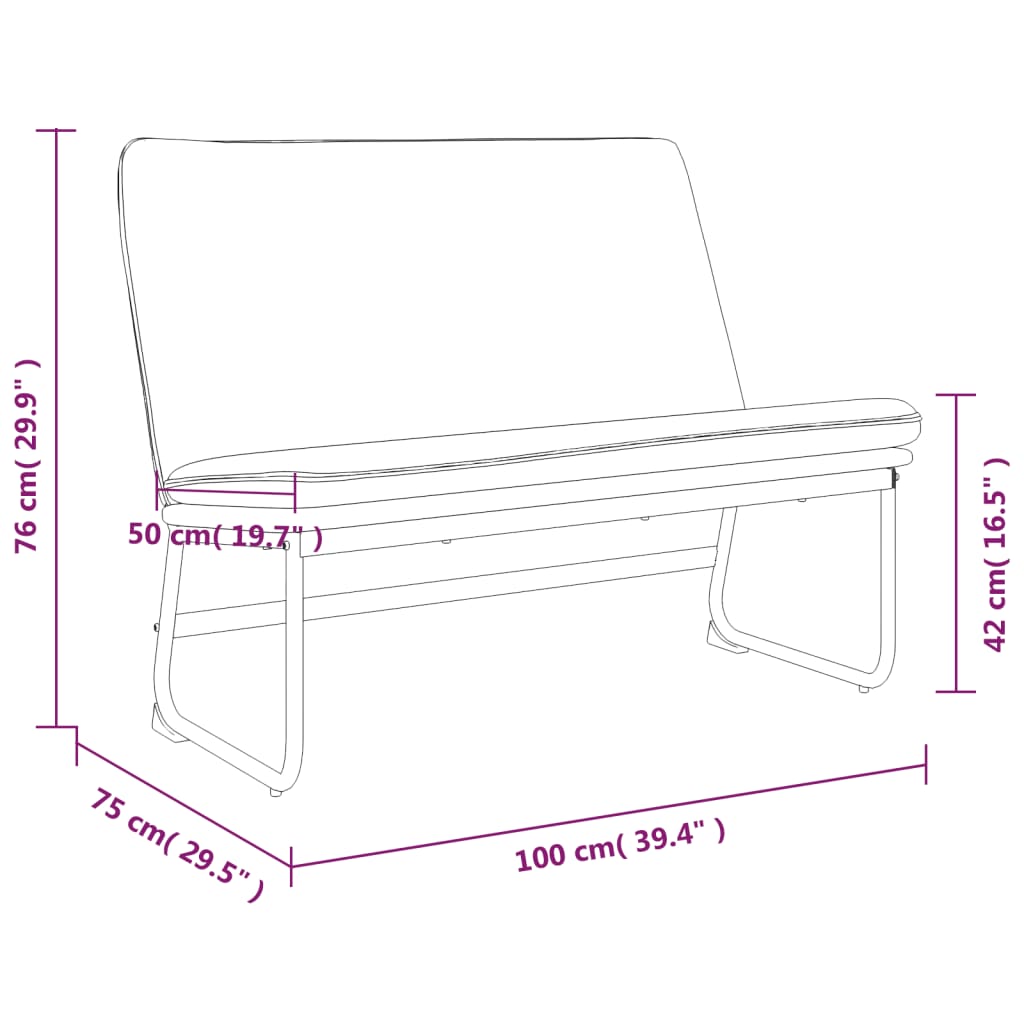 Bankje 100x75x76 cm stof donkergroen