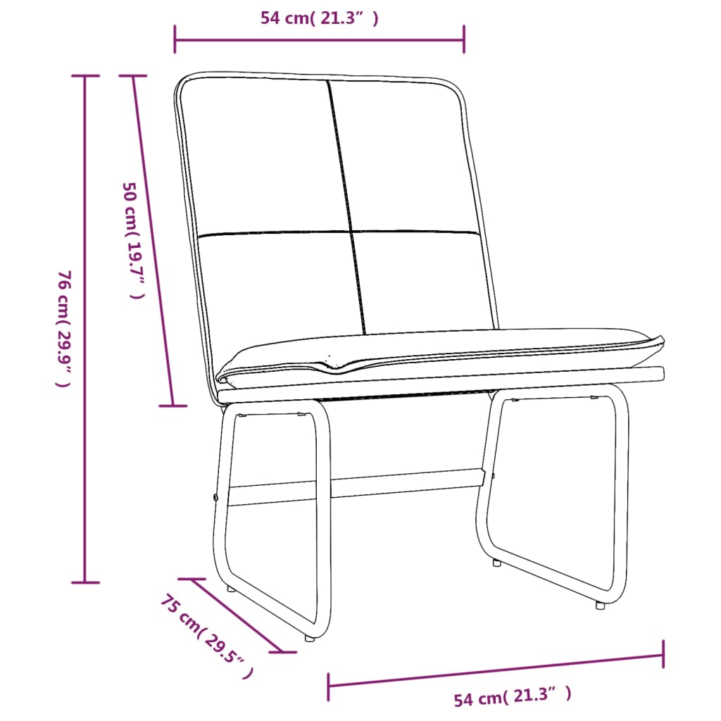 Loungestoel 54x75x76 cm kunstleer cappuccinokleurig