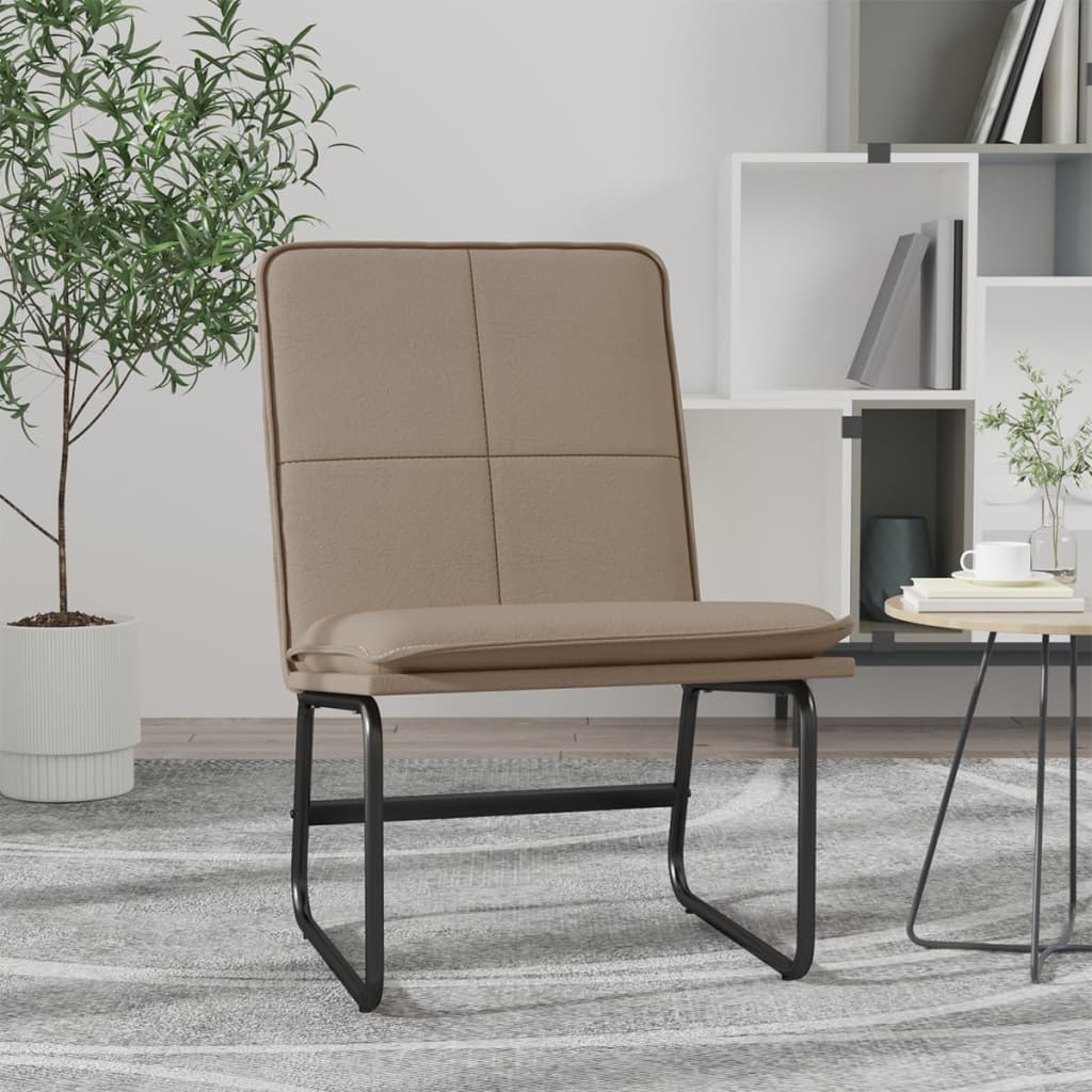 Loungestoel 54x75x76 cm kunstleer cappuccinokleurig
