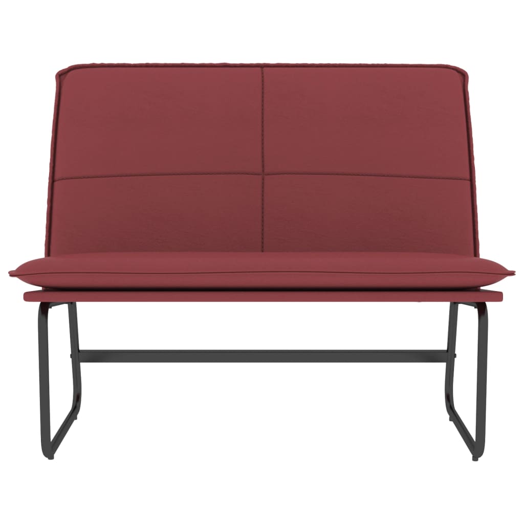 Bankje 100x75x76 cm kunstleer wijnrood