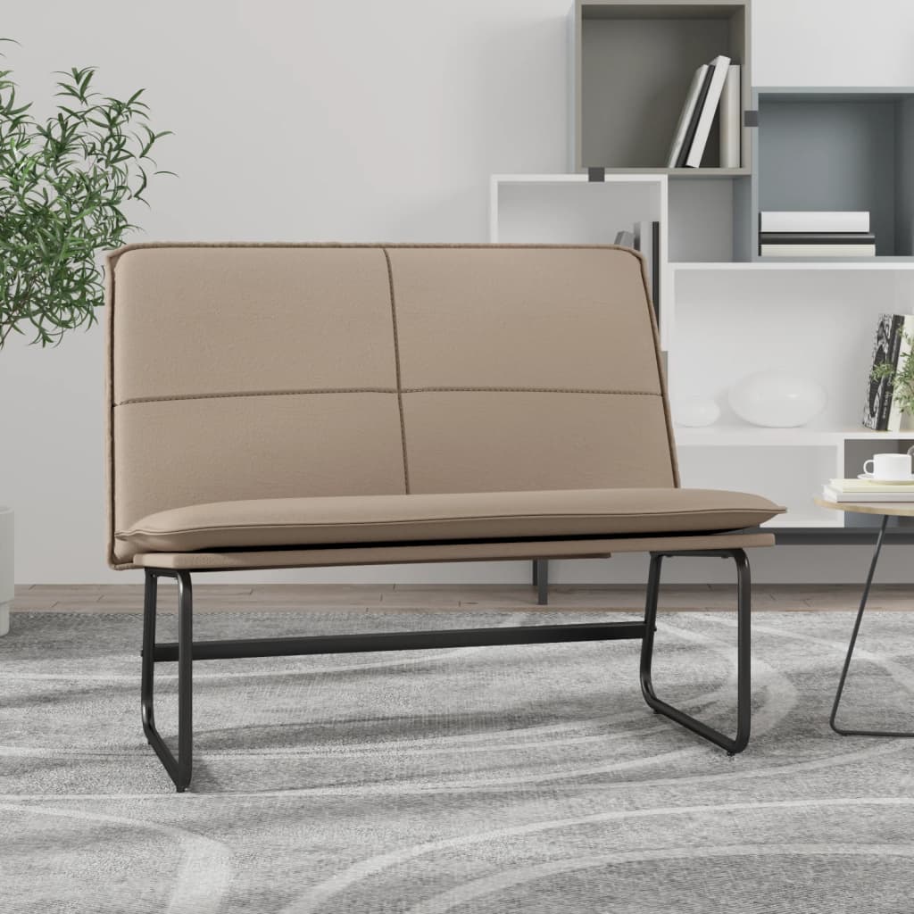 Bankje 100x75x76 cm kunstleer cappuccinokleurig
