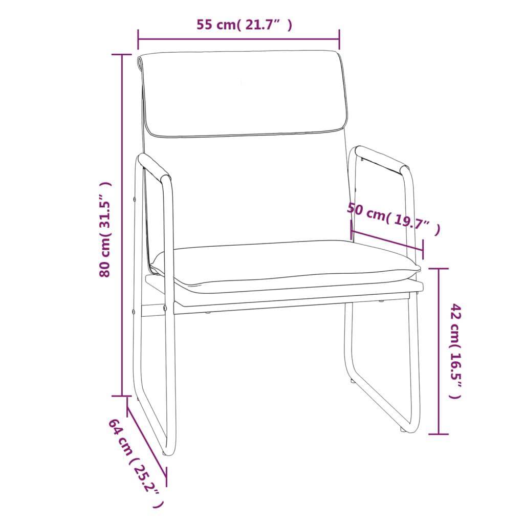 Loungestoel 55x64x80 cm stof blauw