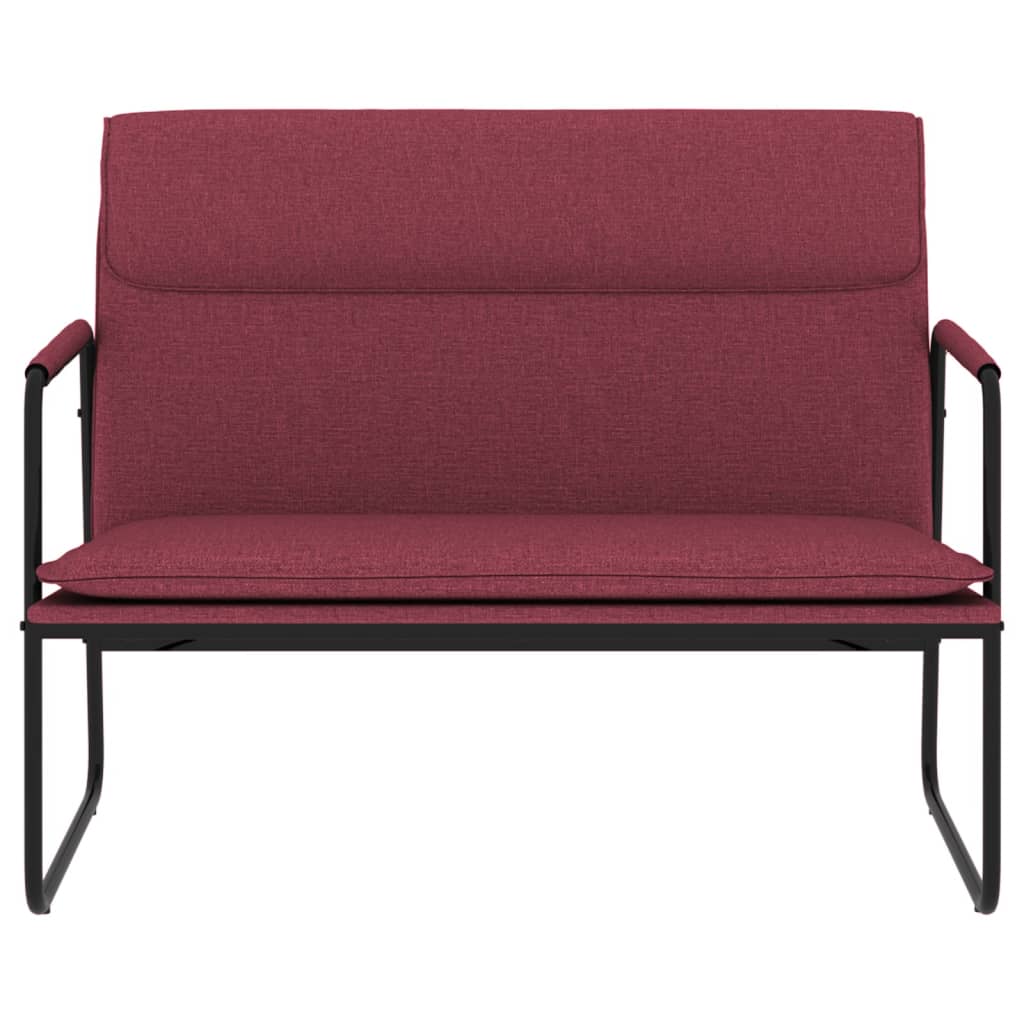 Bankje 100x64x80 cm stof wijnrood