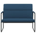 Bankje 100x64x80 cm stof blauw
