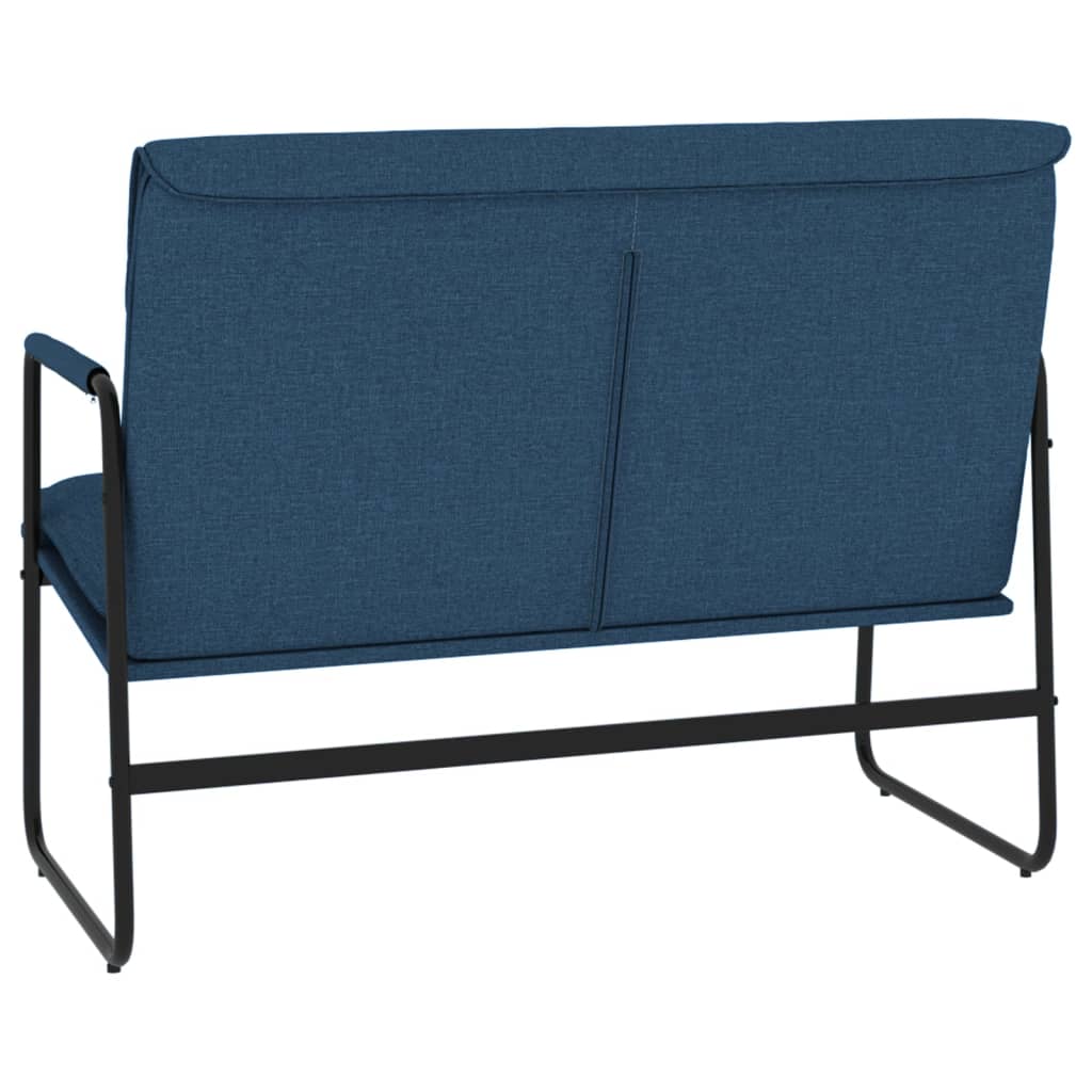 Bankje 100x64x80 cm stof blauw