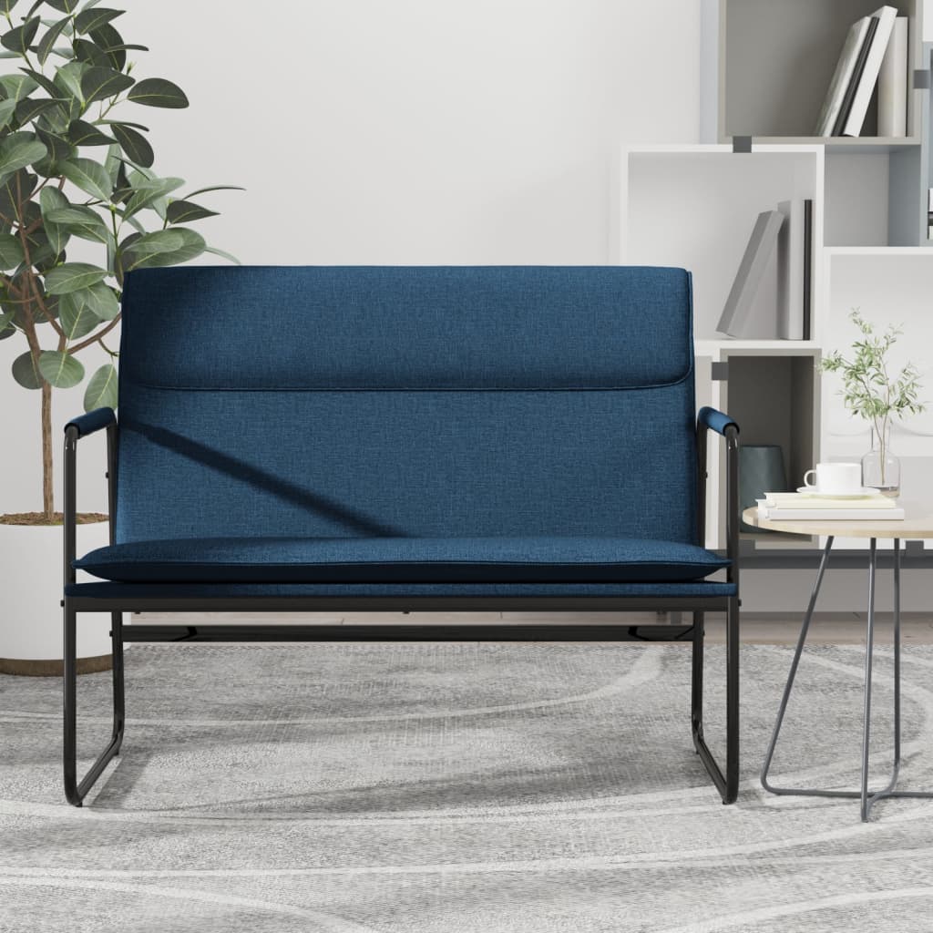 Bankje 100x64x80 cm stof blauw