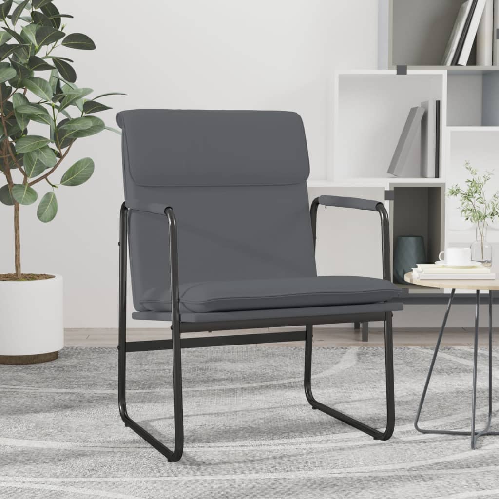 Loungestoel 55x64x80 cm kunstleer grijs