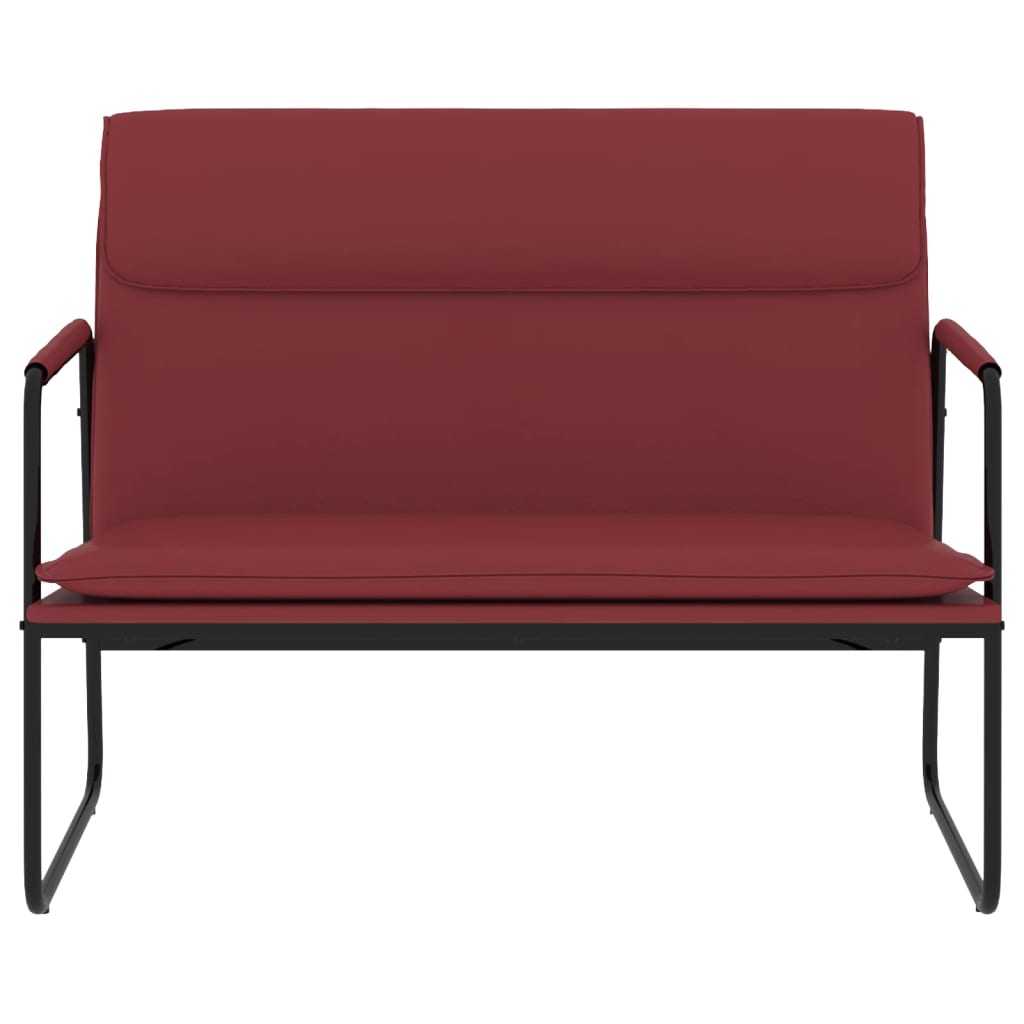 Bankje 100x64x80 cm kunstleer wijnrood