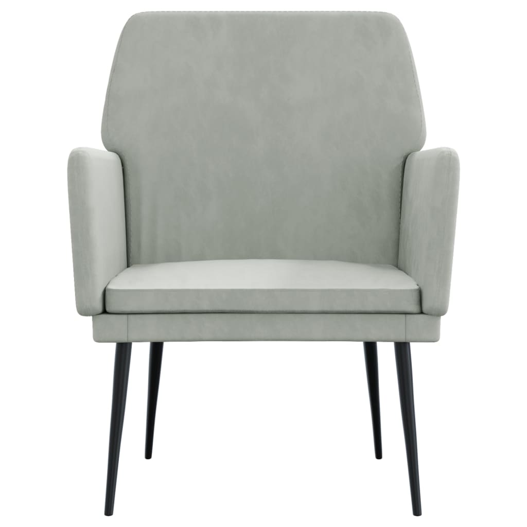 Fauteuil 62x79x79 cm fluweel lichtgrijs