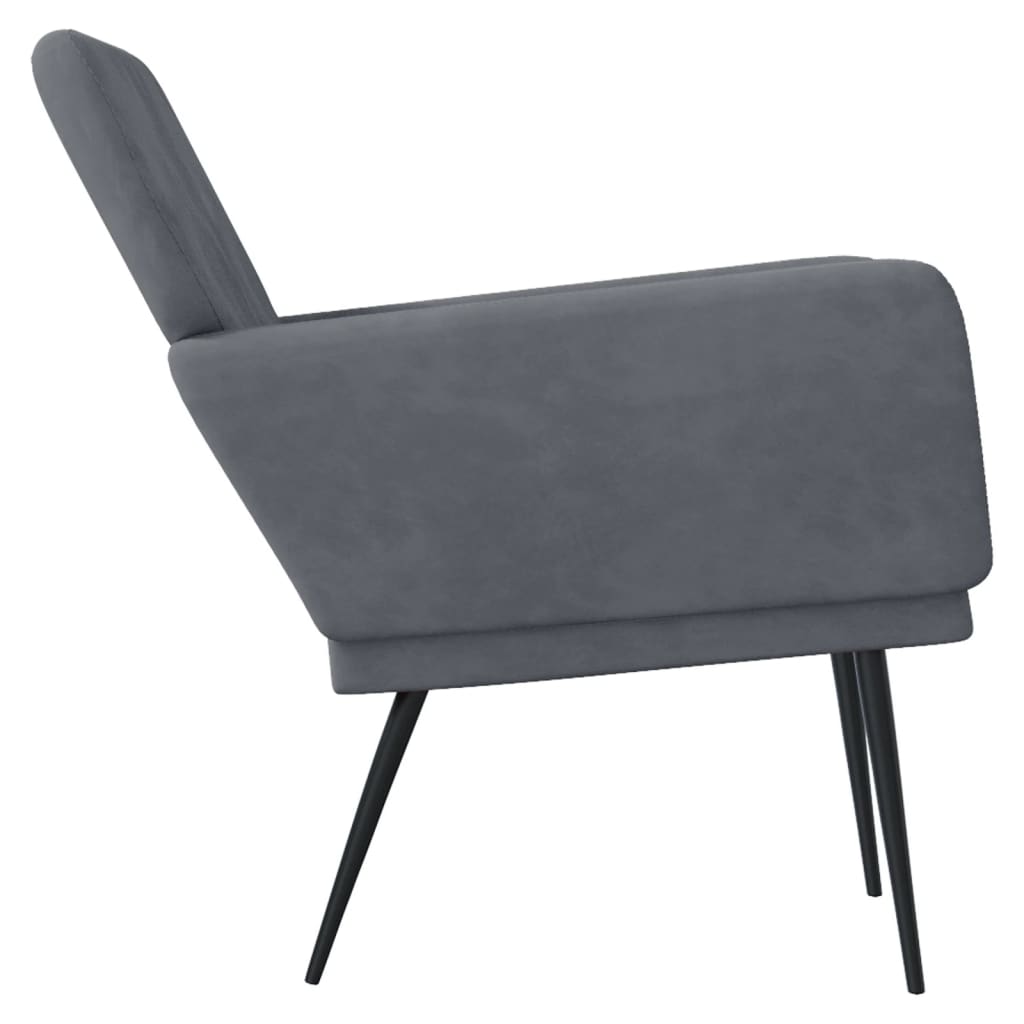 Fauteuil 62x79x79 cm fluweel donkergrijs