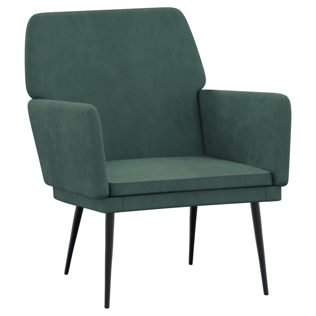 Fauteuil 62x79x79 cm fluweel donkergroen