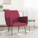 Fauteuil 62x79x79 cm fluweel wijnrood