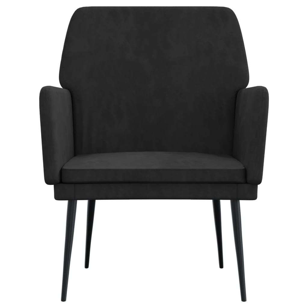 Fauteuil 62x79x79 cm fluweel zwart