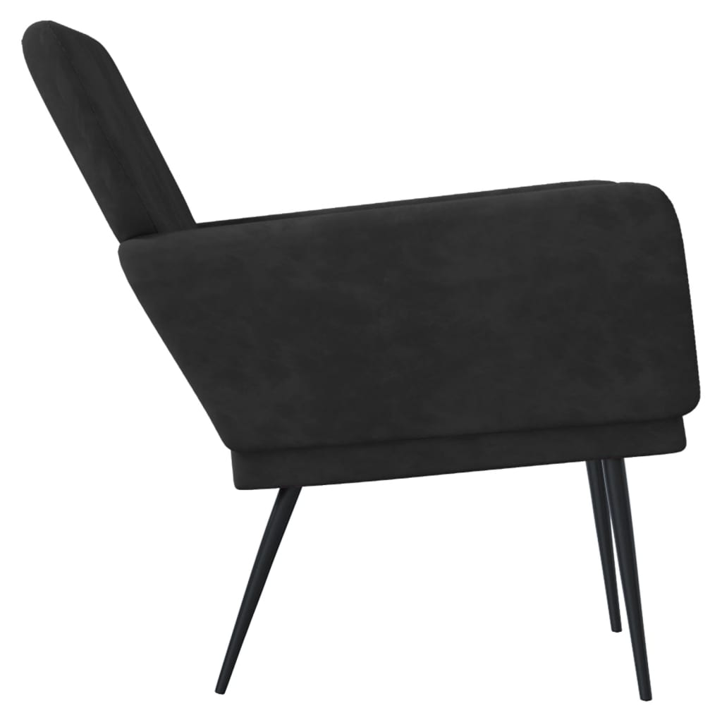 Fauteuil 62x79x79 cm fluweel zwart